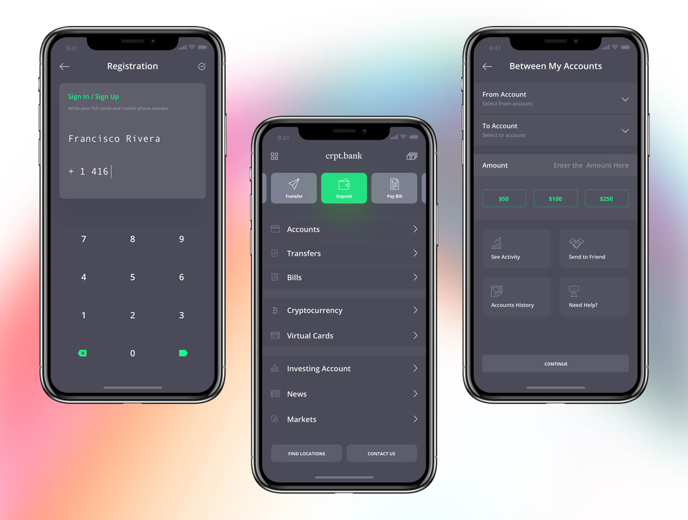 令人惊叹的财务货币管理iOS APP UI套件 Crpt Bank iOS UI Kit_img_2