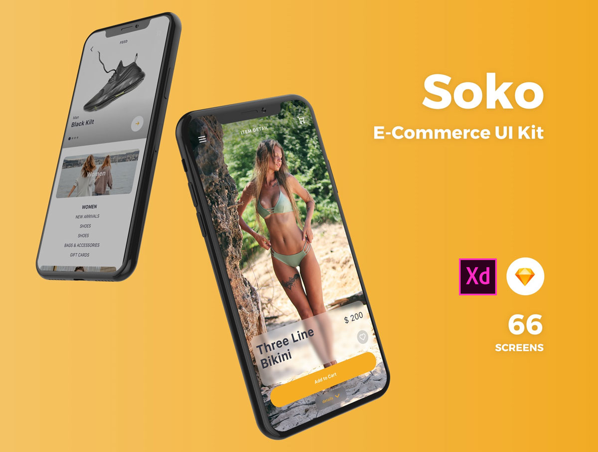 现代实用的电子商务移动应用程序UI套件 Soko E-Commerce UI Kit_img_2