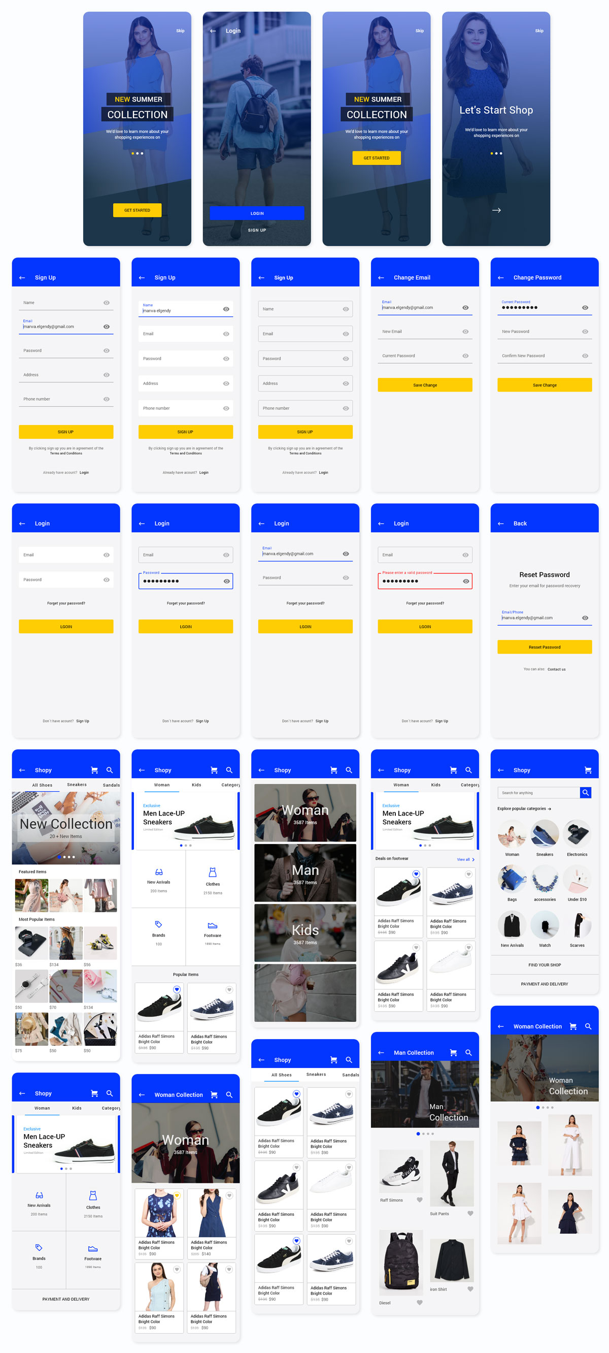 具有强大的视觉概念服装电子商城APP UI套件 Shopy Ui kit_img_2