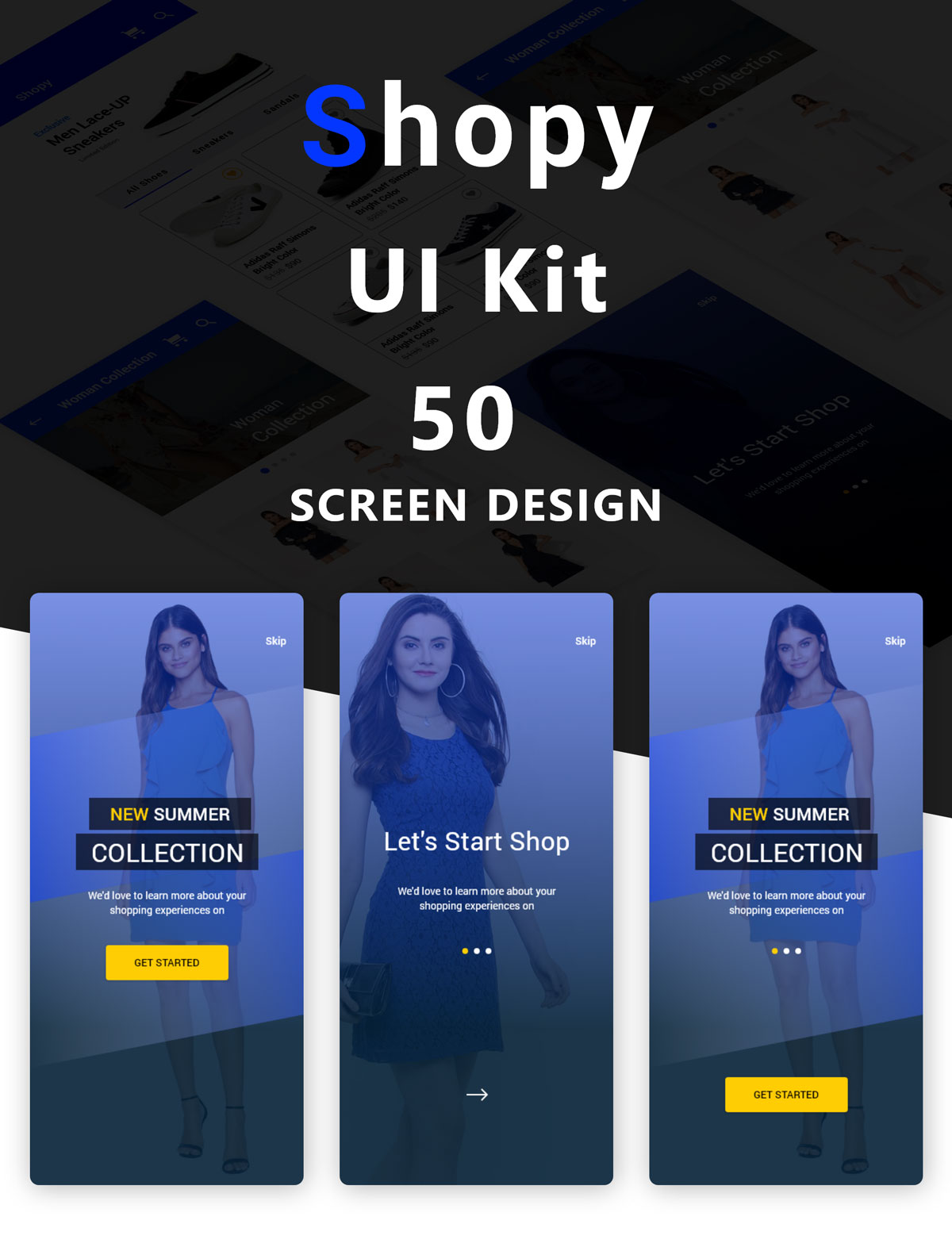 具有强大的视觉概念服装电子商城APP UI套件 Shopy Ui kit_img_2