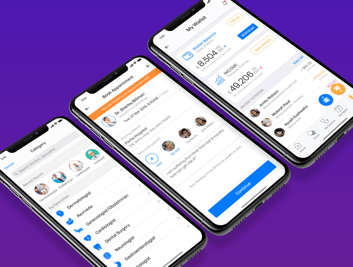 精选免费极简医疗保健患者iOS APP UI套件 Healthcare Patient UI KIT_img_2