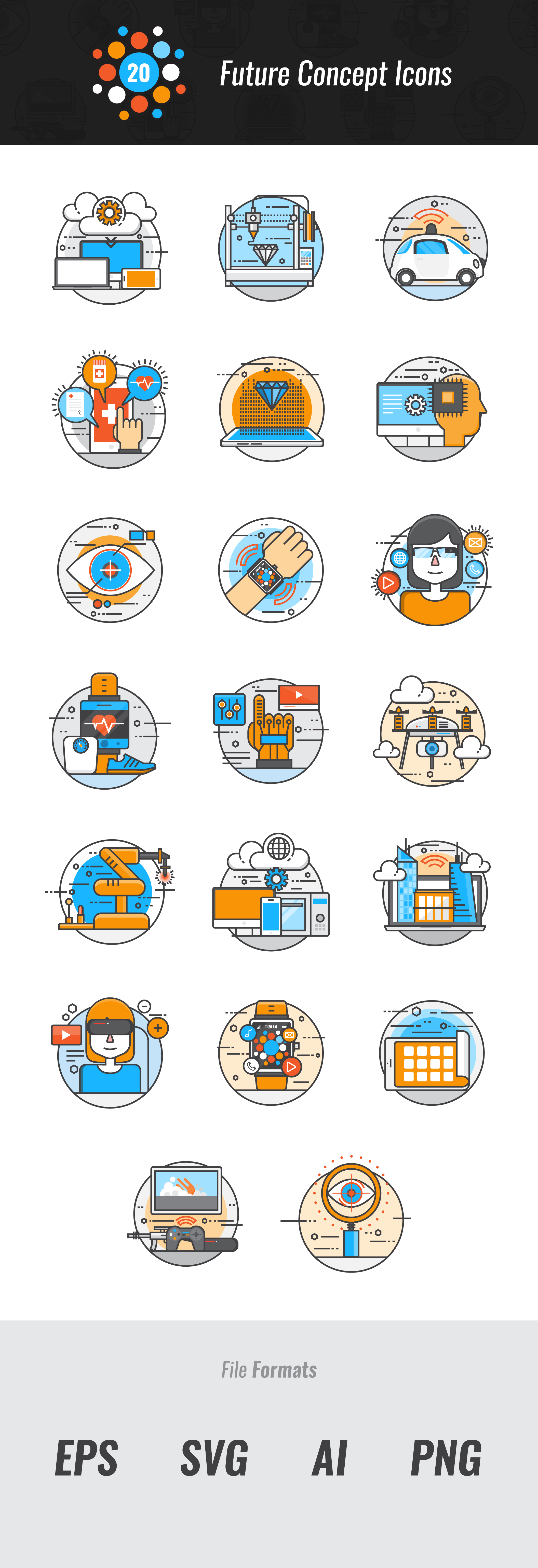 20个未来概念图标EPS矢量图 20 Future Concept Icons_img_2