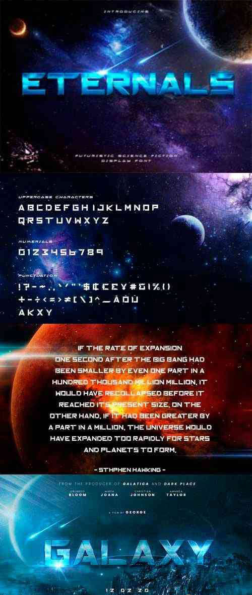 未来派&太空技术感觉的坚实显示字体 Eternals - Futuristic Space Display Typeface_img_2