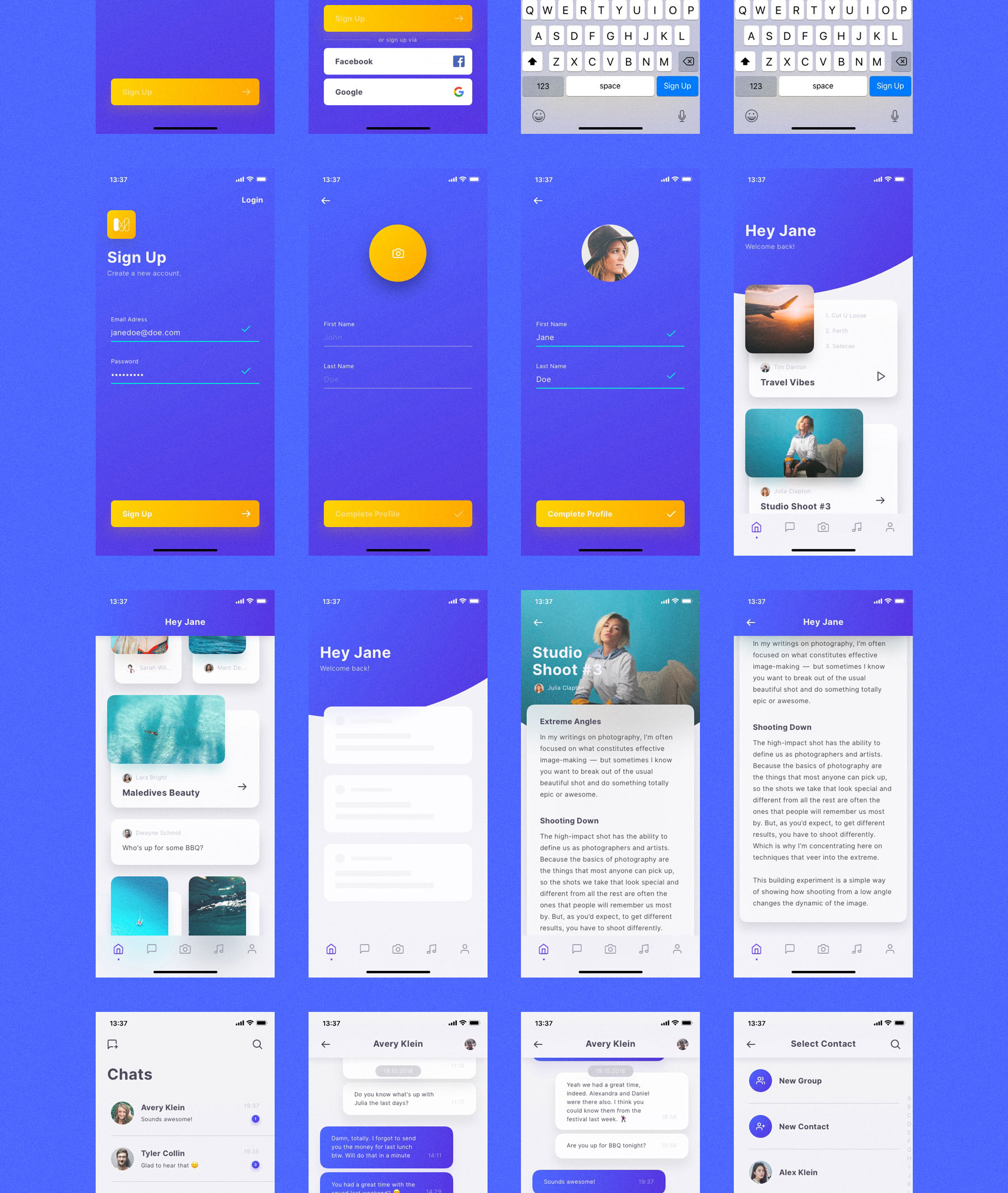 多功能社交电子商城iOS APP UI工具包 Mellow iOS UI Kit_img_2