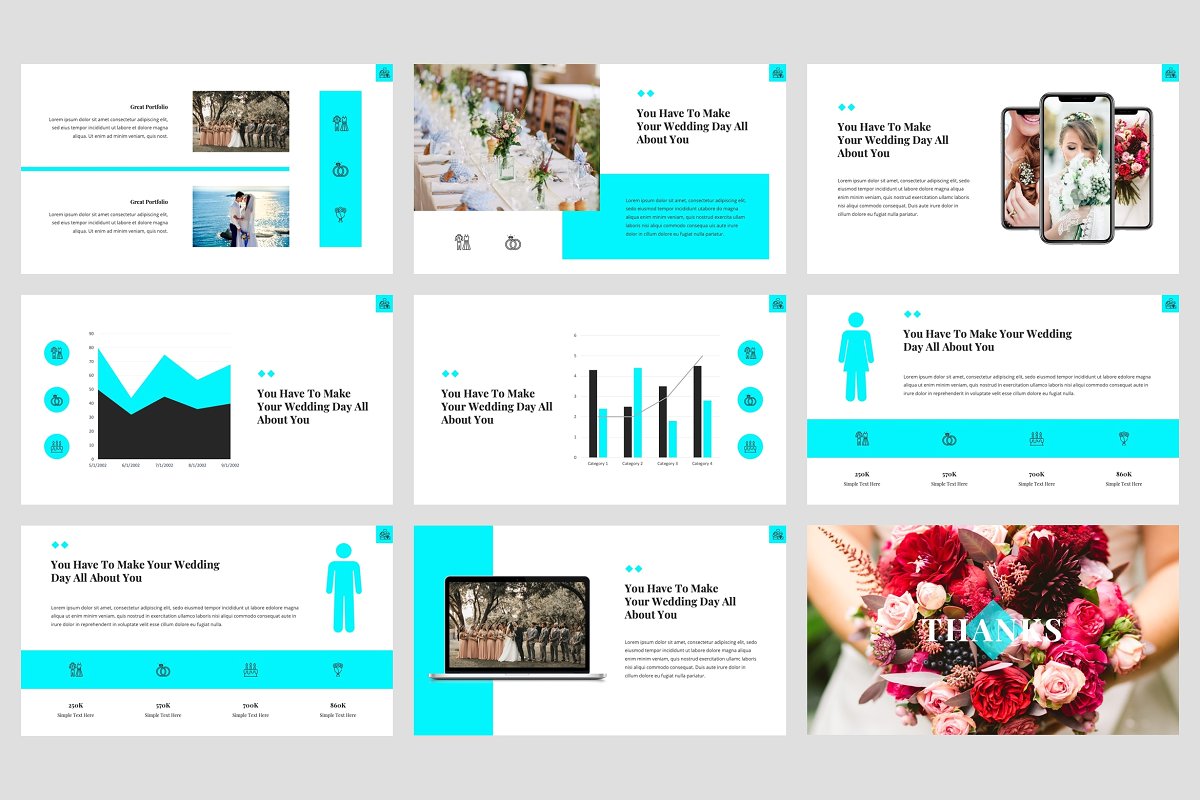 典雅婚礼策划主题的PPT幻灯片模板 Hansen - Wedding PowerPoint Template_img_2