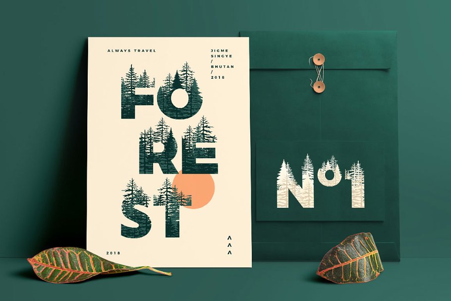 有趣的双曝光森林英文字体下载 Forests Layered Font_img_2