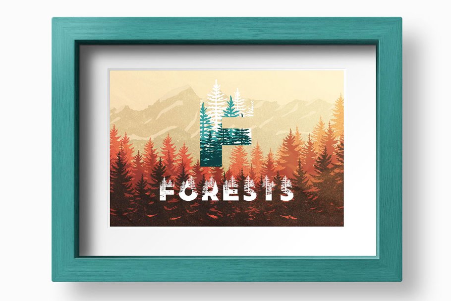 有趣的双曝光森林英文字体下载 Forests Layered Font_img_2