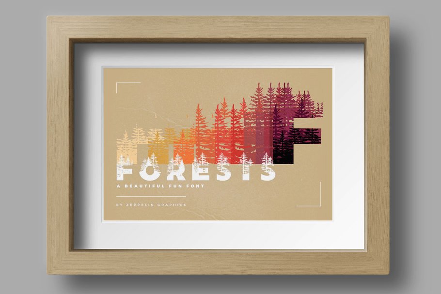 有趣的双曝光森林英文字体下载 Forests Layered Font_img_2