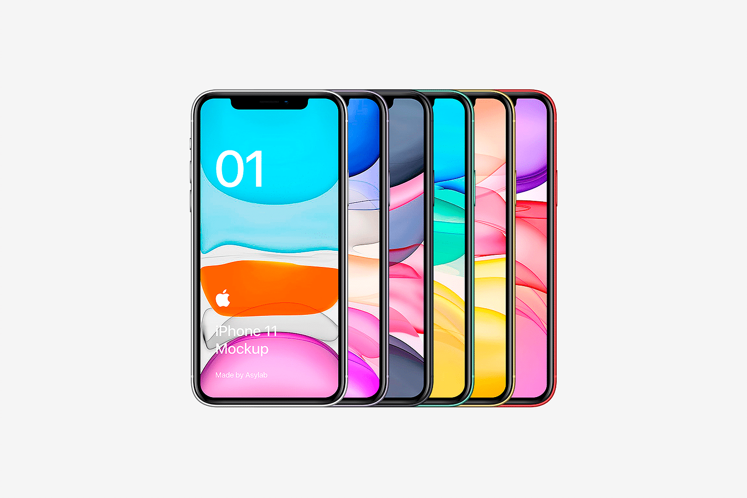 全新iPhone 11手机屏幕界面演示样机PSD模板 iPhone 11 Mockup PSD_img_2