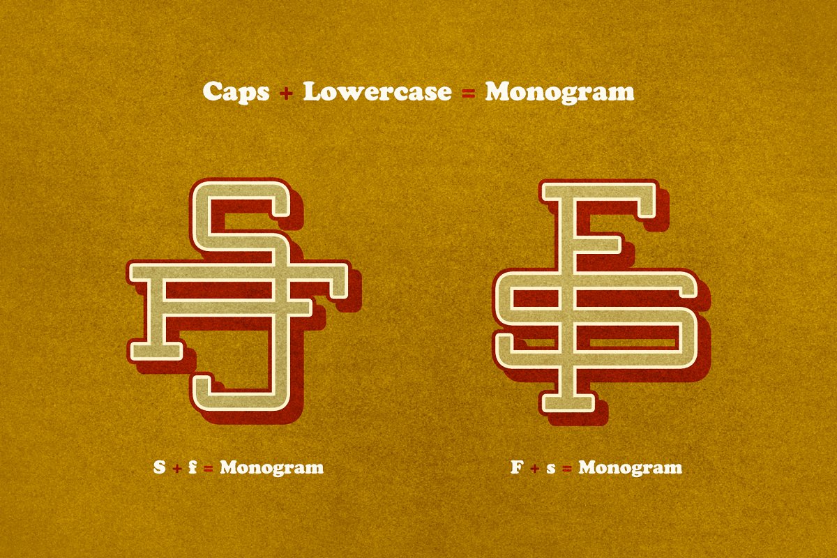 炫酷复古运动符号英文字体 Two-Letter Monogram_img_2