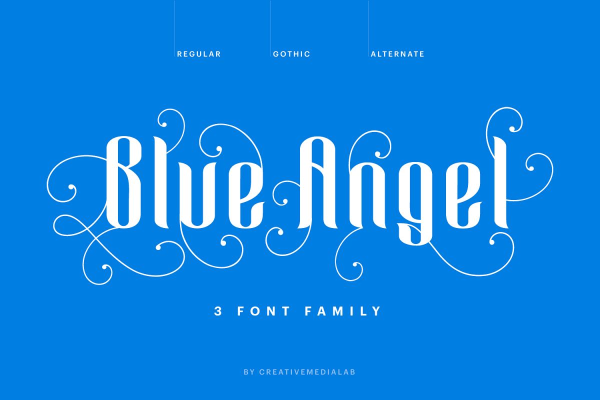哥特式装饰风格字体下载 Blue Angel Font_img_2