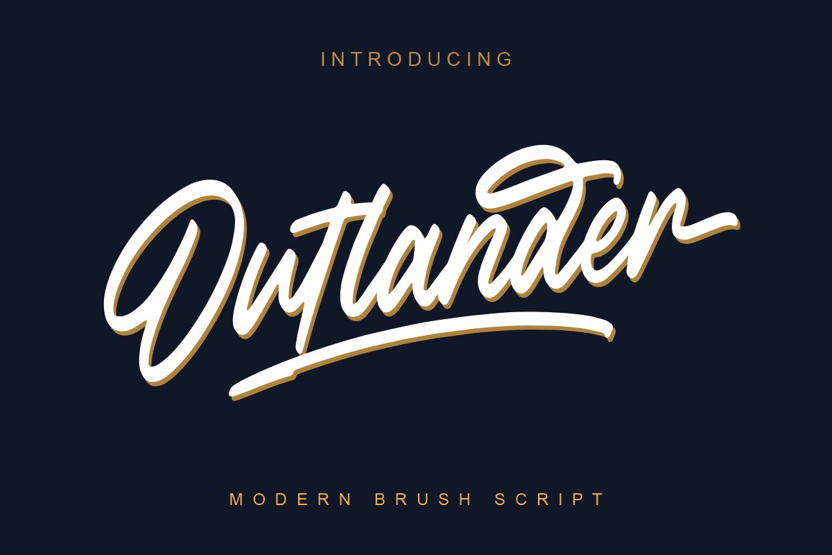 时尚流畅的签名标题英文字体 Outlander Brush Script_img_2