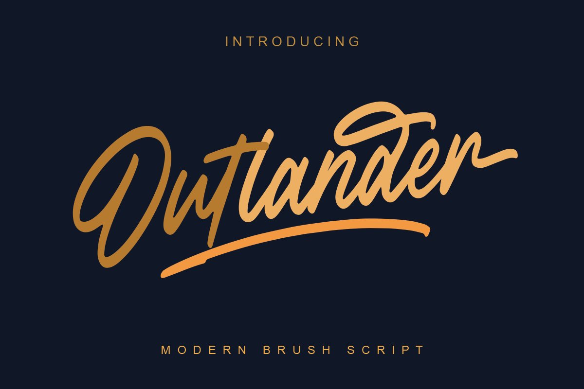 时尚流畅的签名标题英文字体 Outlander Brush Script_img_2