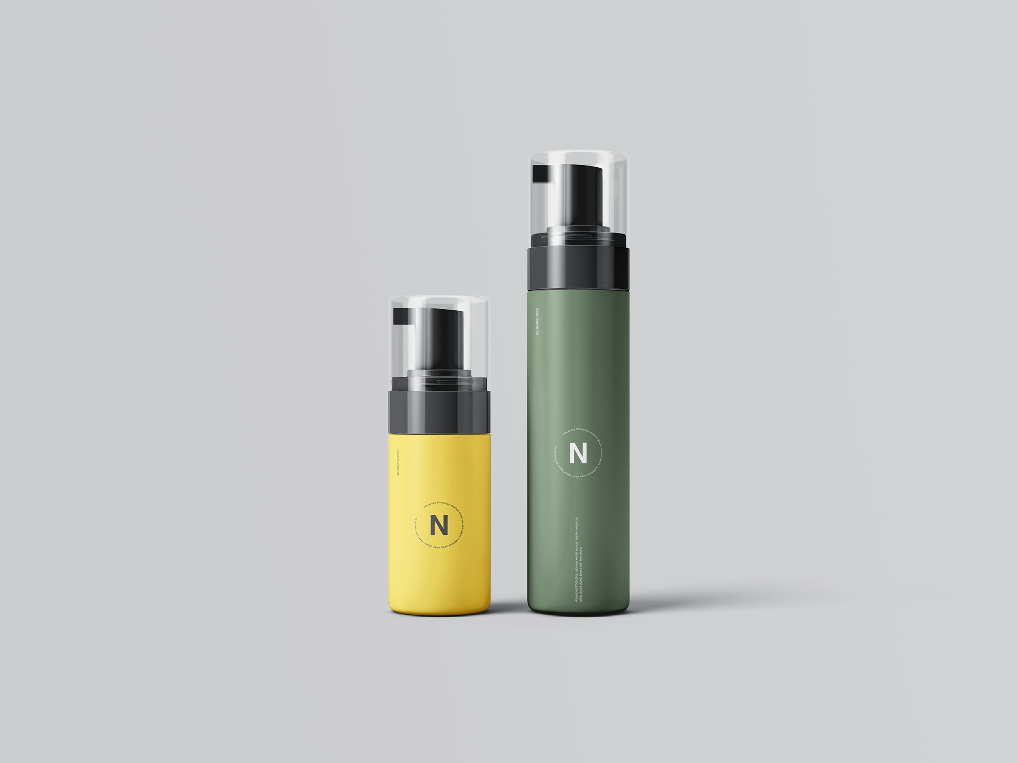 不同角度的化妆品喷雾包装样机 Cosmetic Bottles Packaging Mockup_img_2