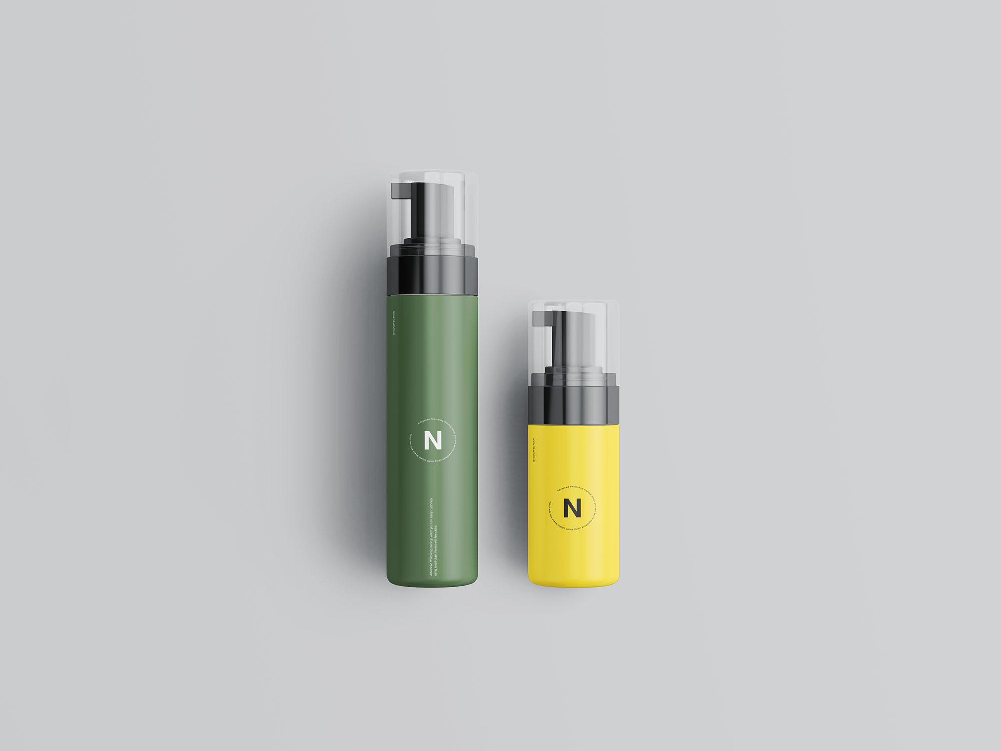 不同角度的化妆品喷雾包装样机 Cosmetic Bottles Packaging Mockup_img_2