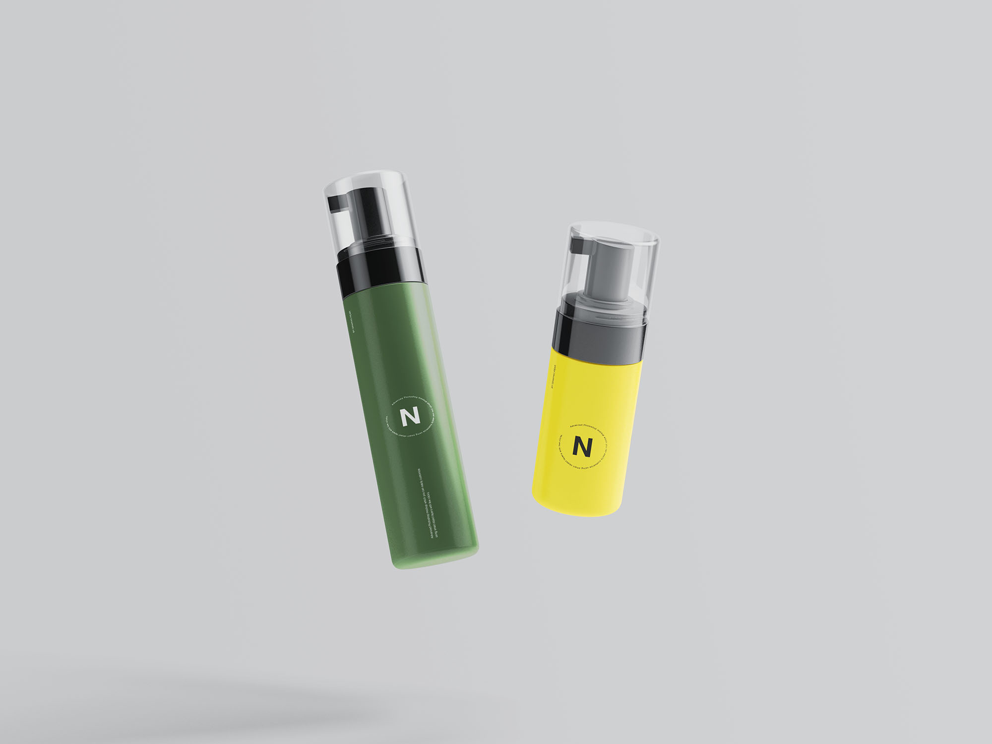 不同角度的化妆品喷雾包装样机 Cosmetic Bottles Packaging Mockup_img_2