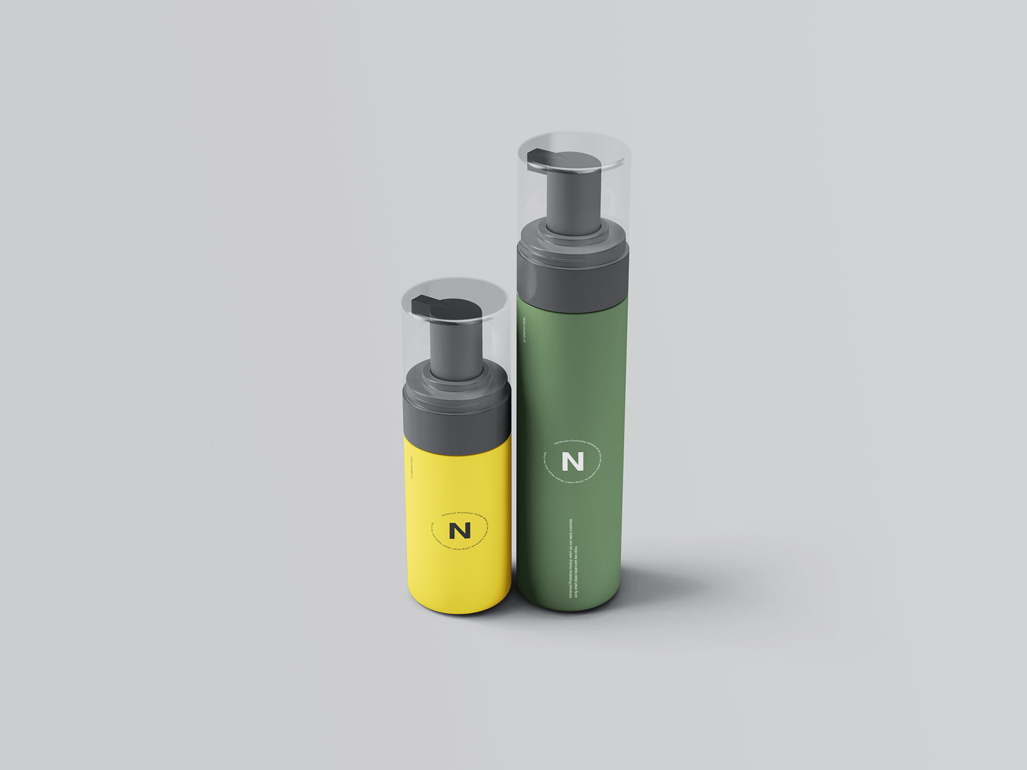 不同角度的化妆品喷雾包装样机 Cosmetic Bottles Packaging Mockup_img_2