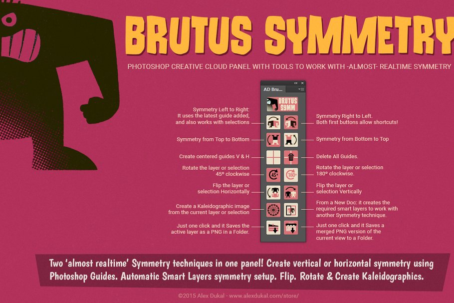 PS实时镜像对称插件 AD Brutus Symmetry (PS CC+ Panel) WIN&MAC 通用版_img_2