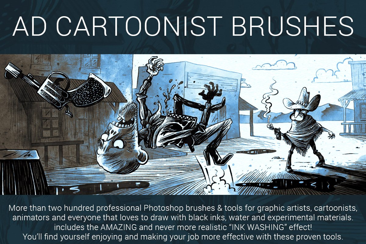 专业的漫画绘画必备PS笔刷 The Cartoonist Brushes_img_2