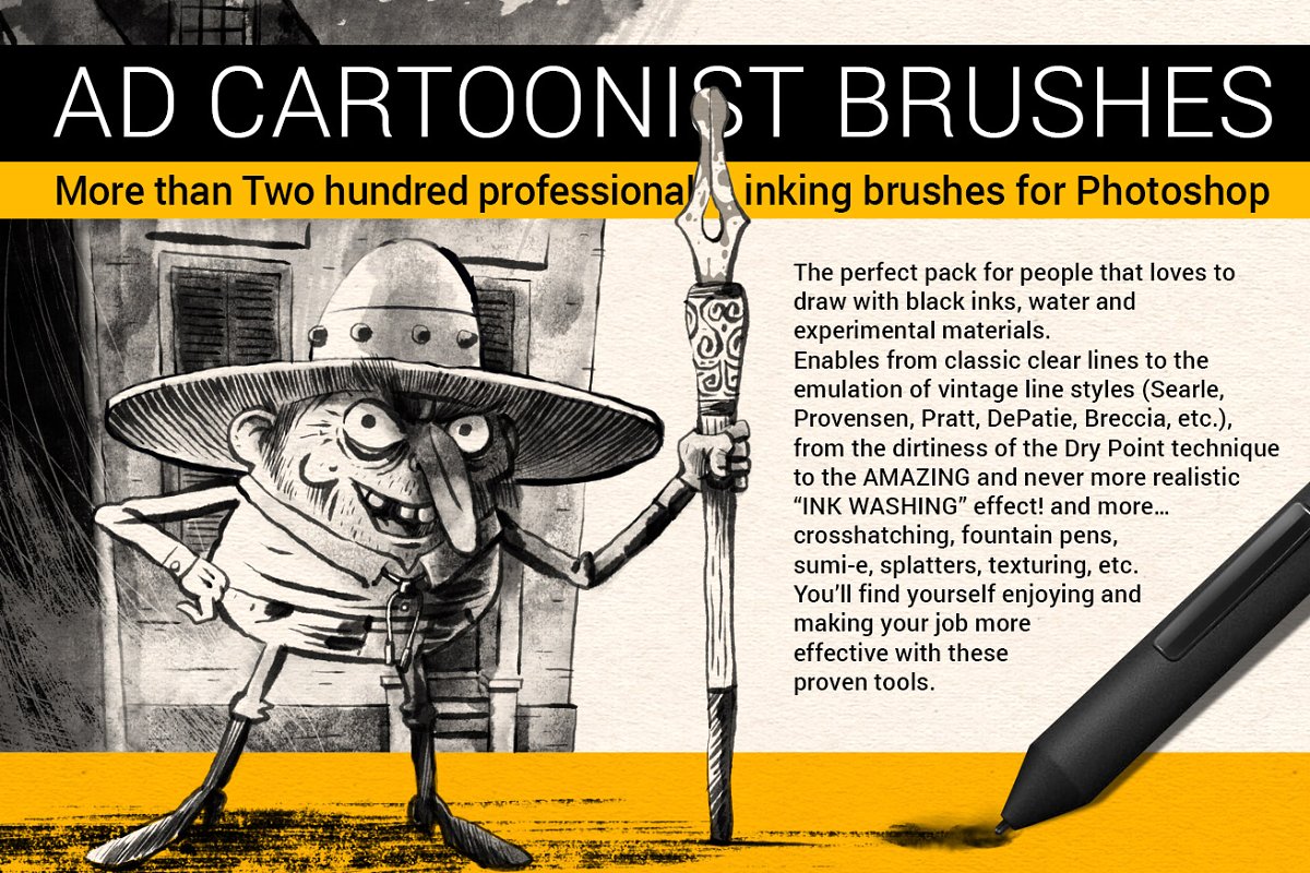 专业的漫画绘画必备PS笔刷 The Cartoonist Brushes_img_2