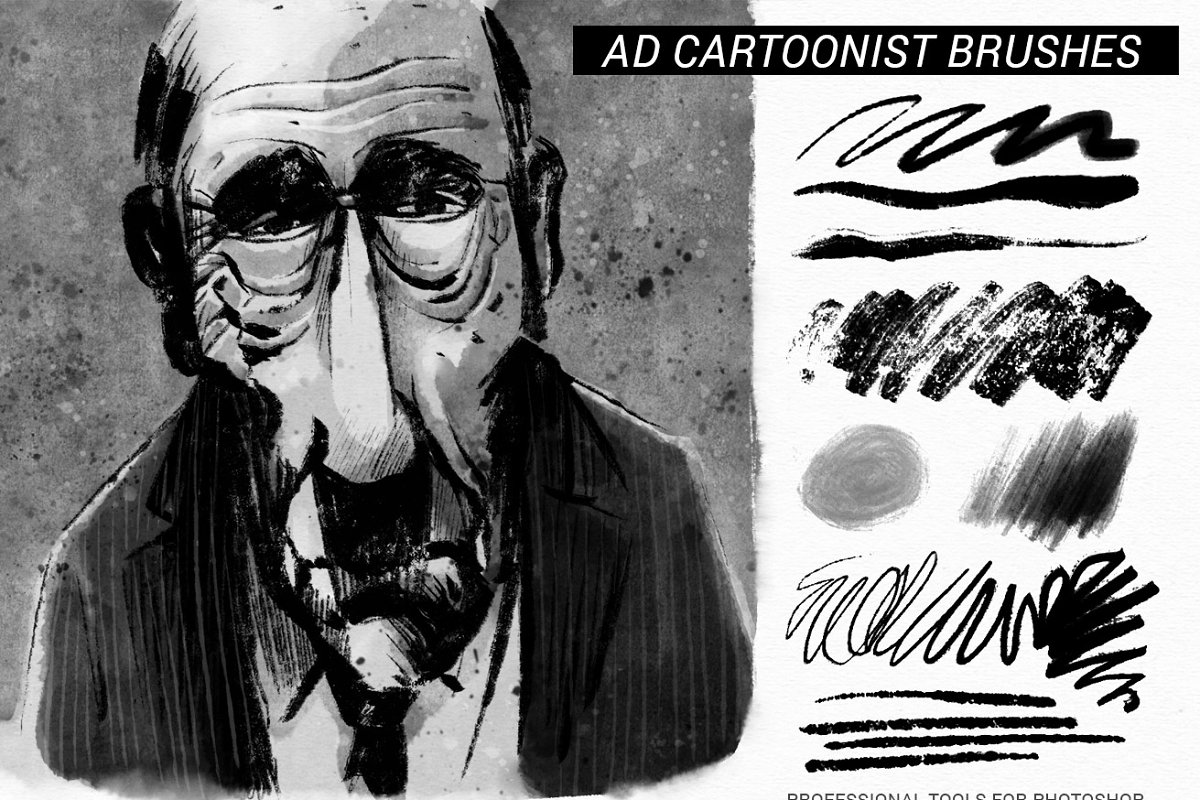 专业的漫画绘画必备PS笔刷 The Cartoonist Brushes_img_2