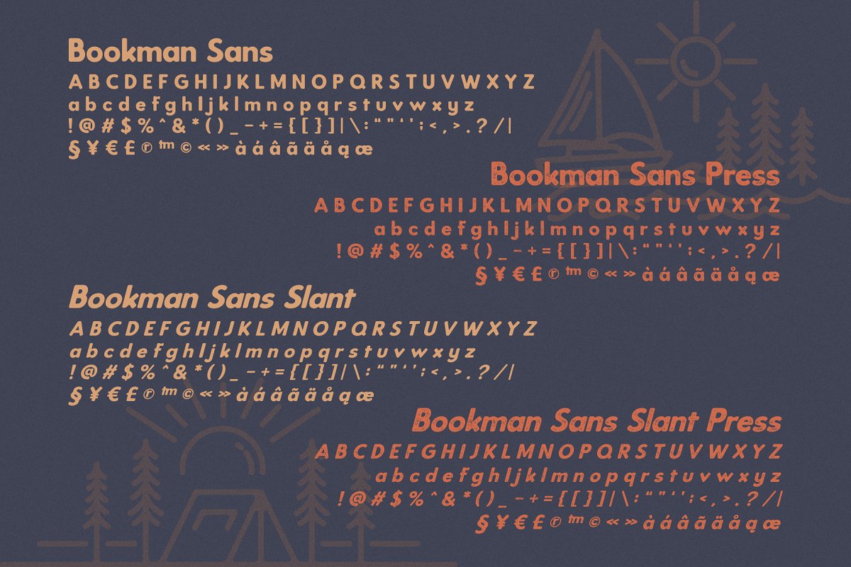 精心设计的徽标标题英文字体下载 Bookman Font Collection_img_2