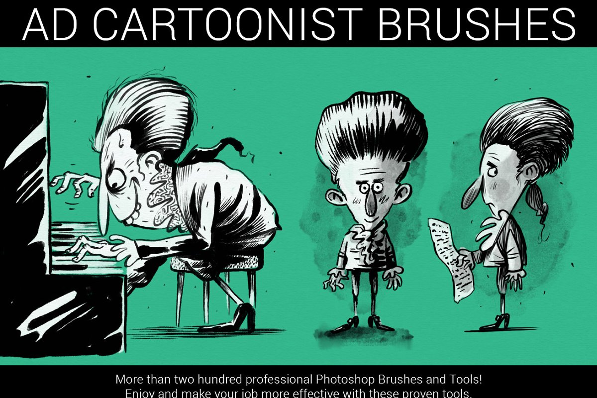 专业的漫画绘画必备PS笔刷 The Cartoonist Brushes_img_2