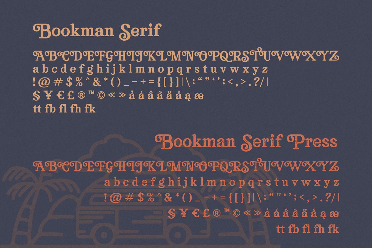 精心设计的徽标标题英文字体下载 Bookman Font Collection_img_2