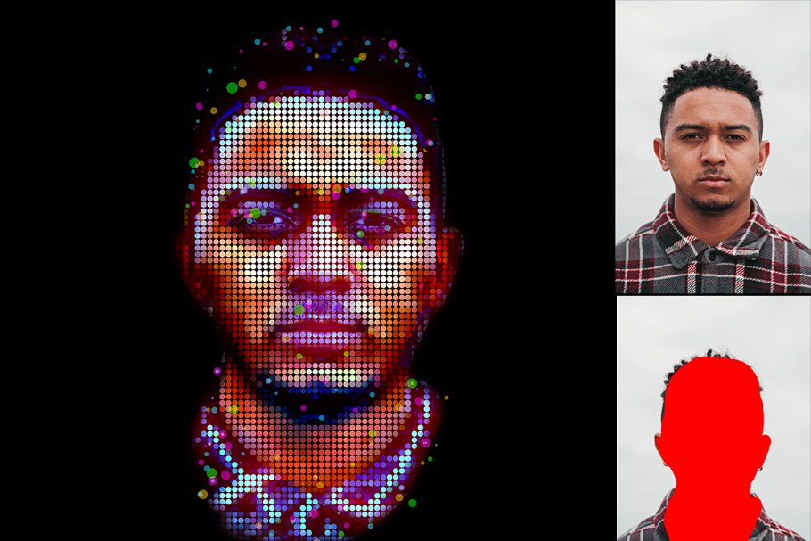 4D彩色像素人像照片处理效果PS动作 4D Color Pixel Portrait Action_img_2