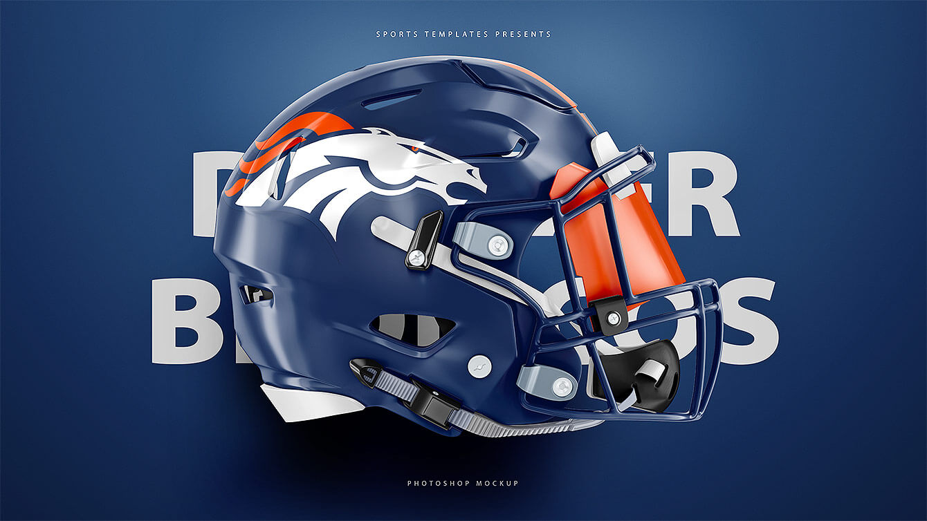 超逼真的美式足球橄榄球头盔样机PSD模板 Ultra Realistic Riddell Speedflex Helmet Mockups PSD_img_2