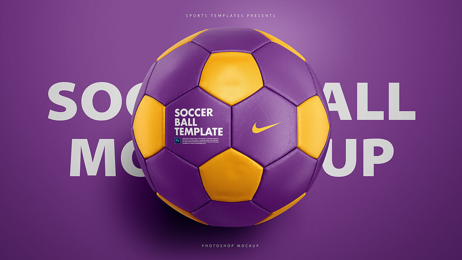 高品质体育品牌设计提案足球展示样机PSD模板 Football / Soccer Ball Photoshop Mockup PSD_img_2