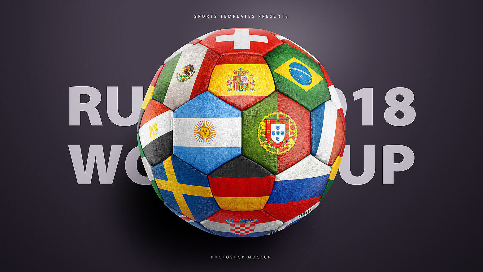 高品质体育品牌设计提案足球展示样机PSD模板 Football / Soccer Ball Photoshop Mockup PSD_img_2