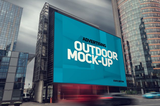 巨型户外广告海报灯箱样机PSD模板 Animated Outdoor Advertising Mockups_img_2