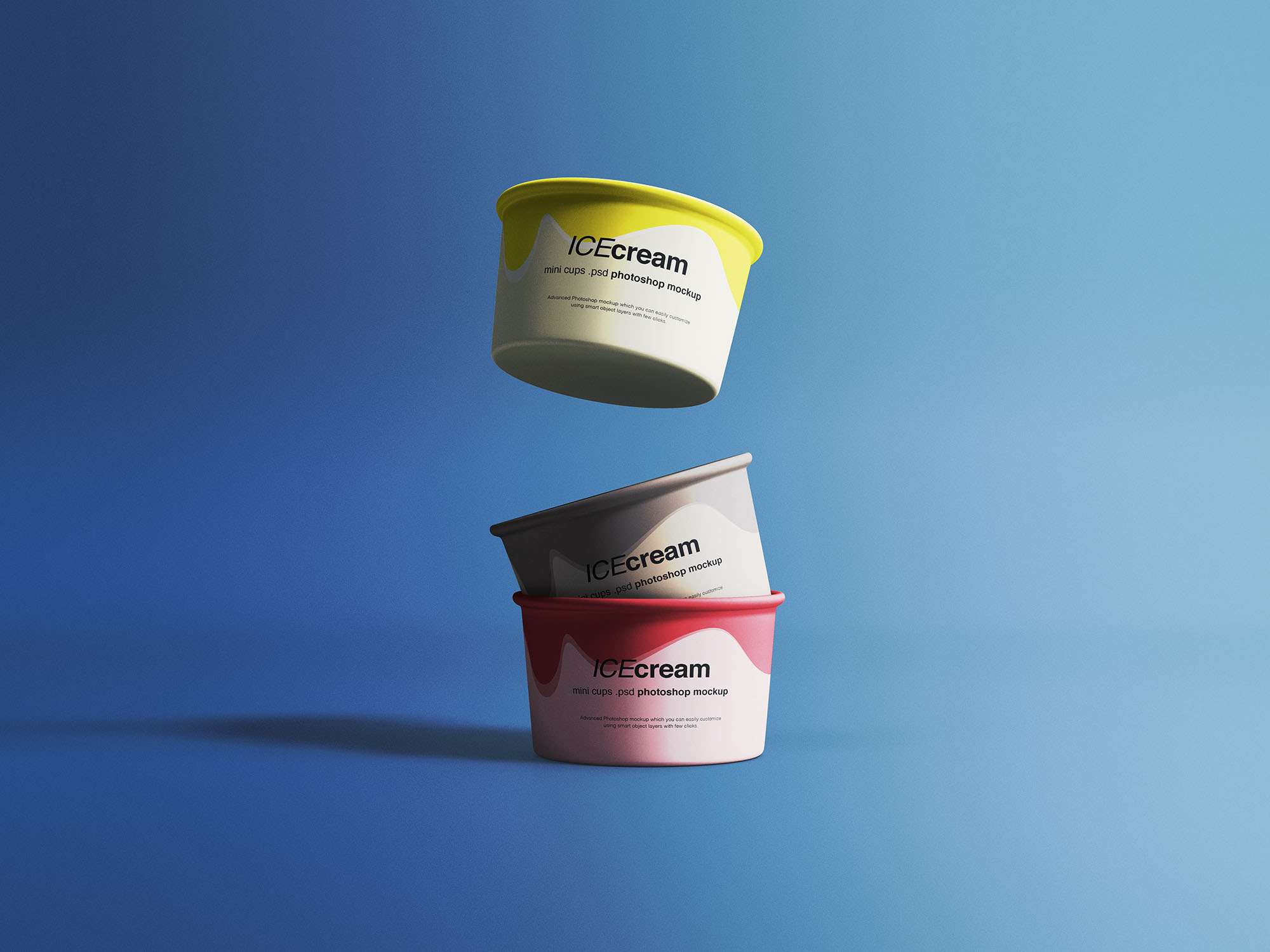 冰淇淋纸杯包装盒样机PSD模板 Ice Cream Cups Mockup_img_2