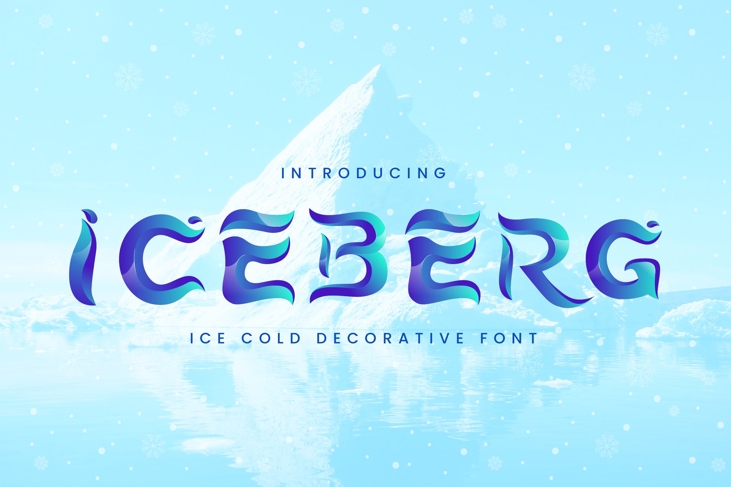 冰块冷酷风格装饰设计无衬线字体下载 Iceberg – Cold Unique Display Typeface_img_2