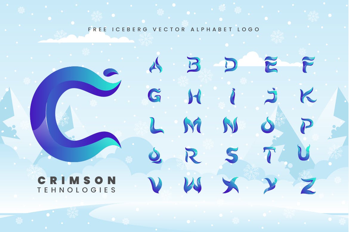 冰块冷酷风格装饰设计无衬线字体下载 Iceberg – Cold Unique Display Typeface_img_2