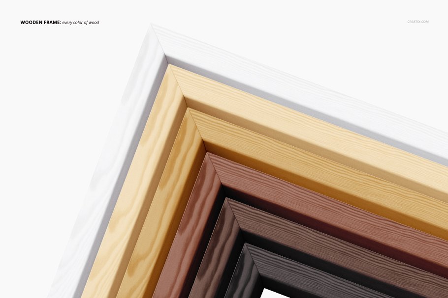 极简的海报艺术品图片深框架样机集 Picture Deep Frame Mockup Set_img_2