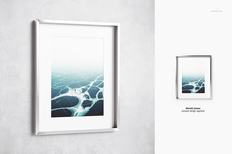 极简的海报艺术品图片深框架样机集 Picture Deep Frame Mockup Set_img_2