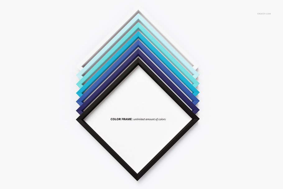 极简的海报艺术品图片深框架样机集 Picture Deep Frame Mockup Set_img_2