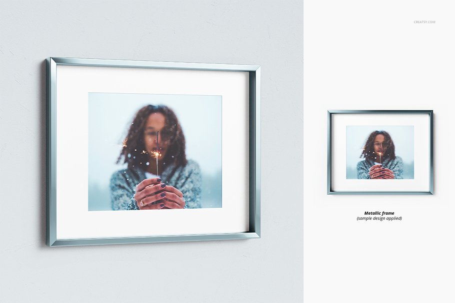 极简的海报艺术品图片深框架样机集 Picture Deep Frame Mockup Set_img_2