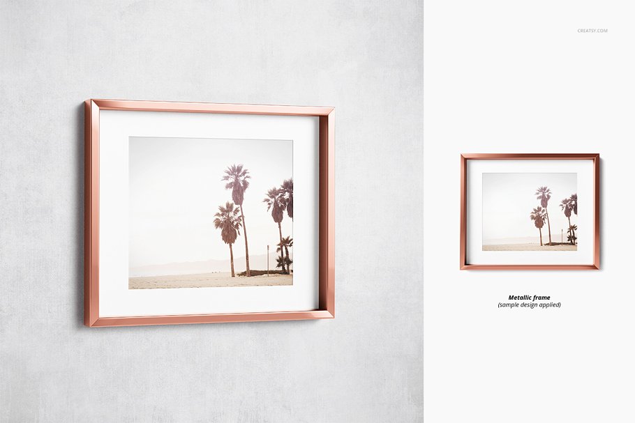 极简的海报艺术品图片深框架样机集 Picture Deep Frame Mockup Set_img_2