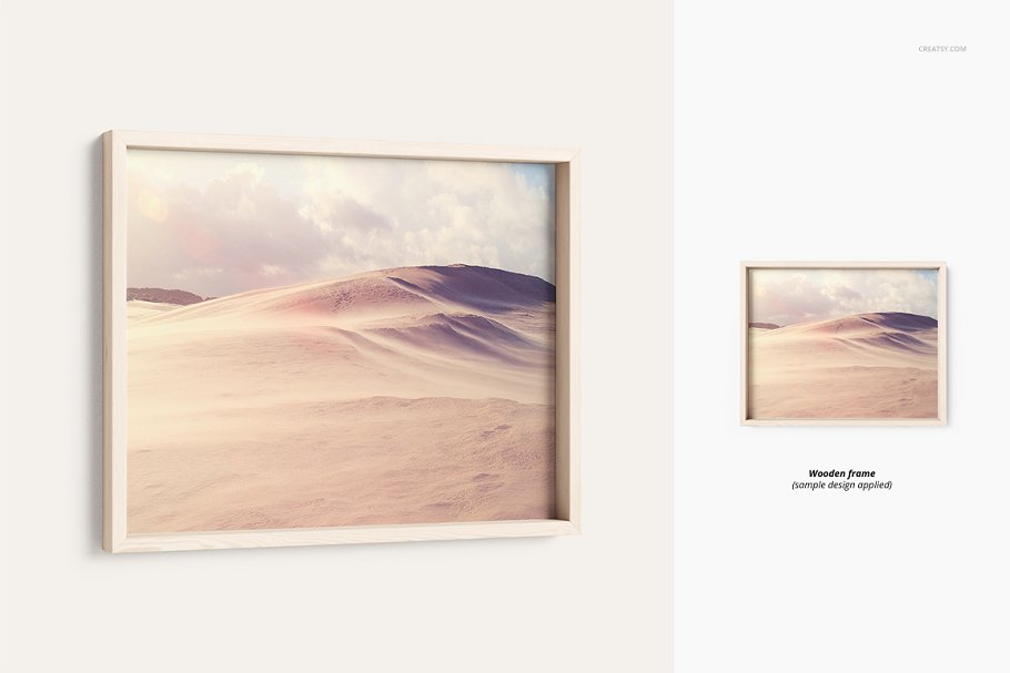 极简的海报艺术品图片深框架样机集 Picture Deep Frame Mockup Set_img_2