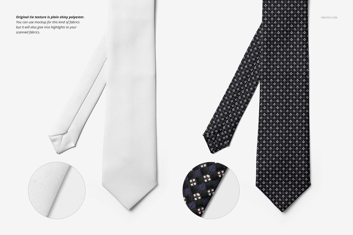 精美的多角度男士领带样机PSD模板 Gentelman Pack v.1: Tie Mockup Set_img_2