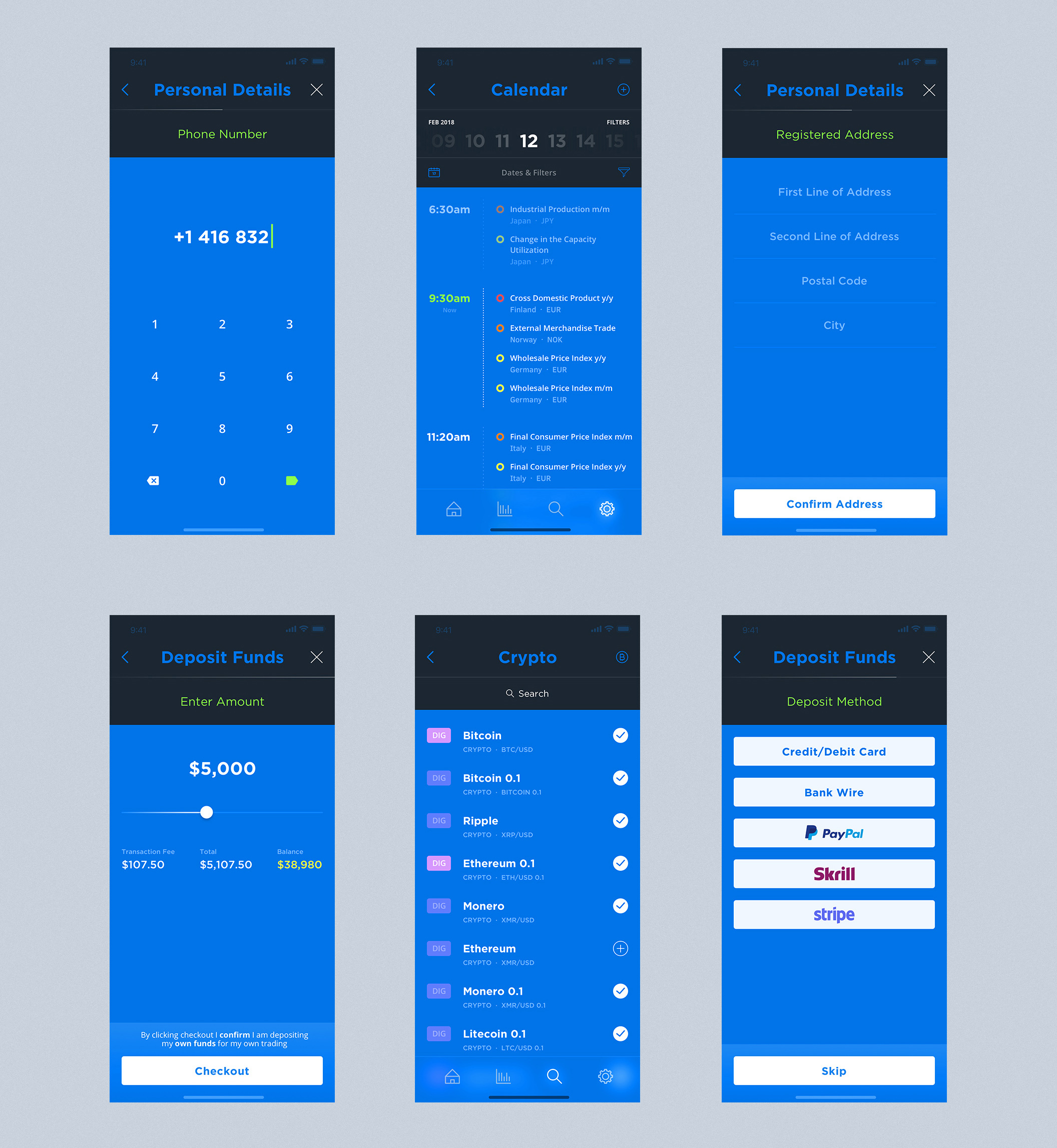 股票货币在线交易iOS APP UI工具包 Stock Market App UI Kit_img_2