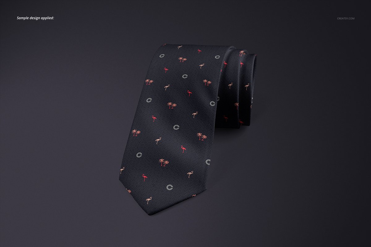 精美的多角度男士领带样机PSD模板 Gentelman Pack v.1: Tie Mockup Set_img_2