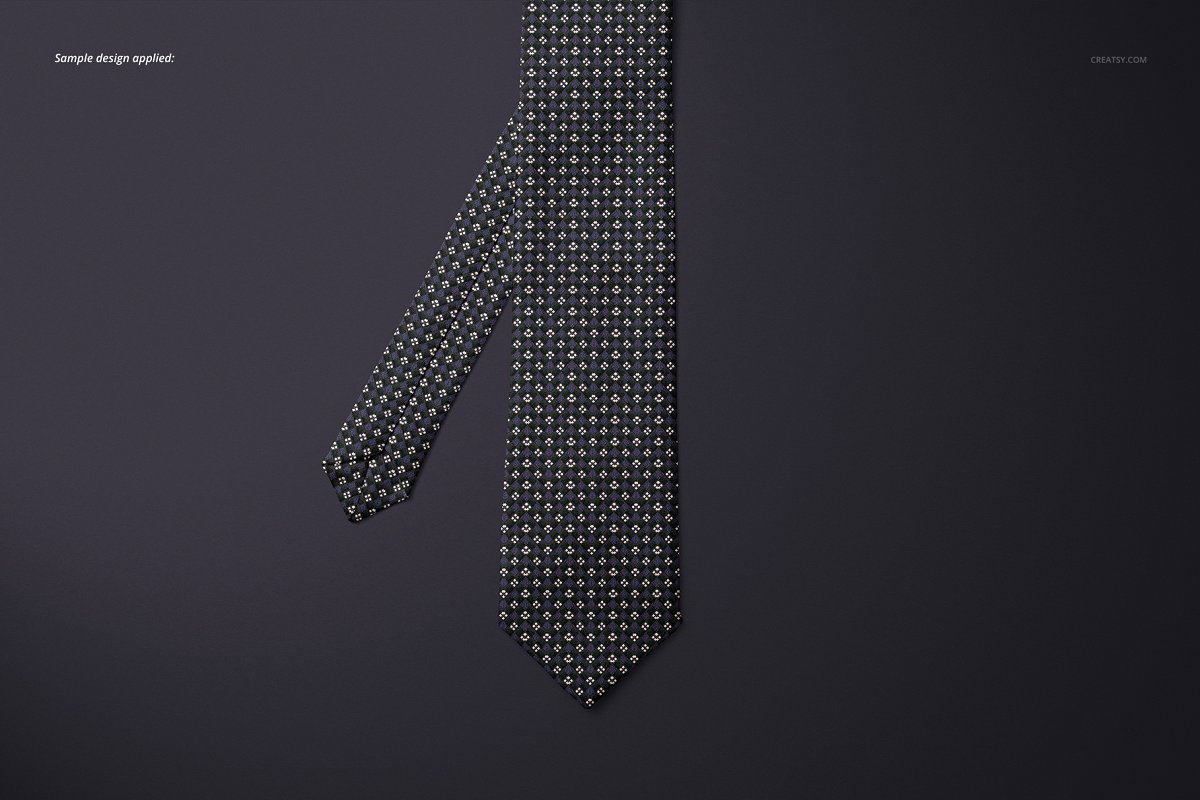 精美的多角度男士领带样机PSD模板 Gentelman Pack v.1: Tie Mockup Set_img_2