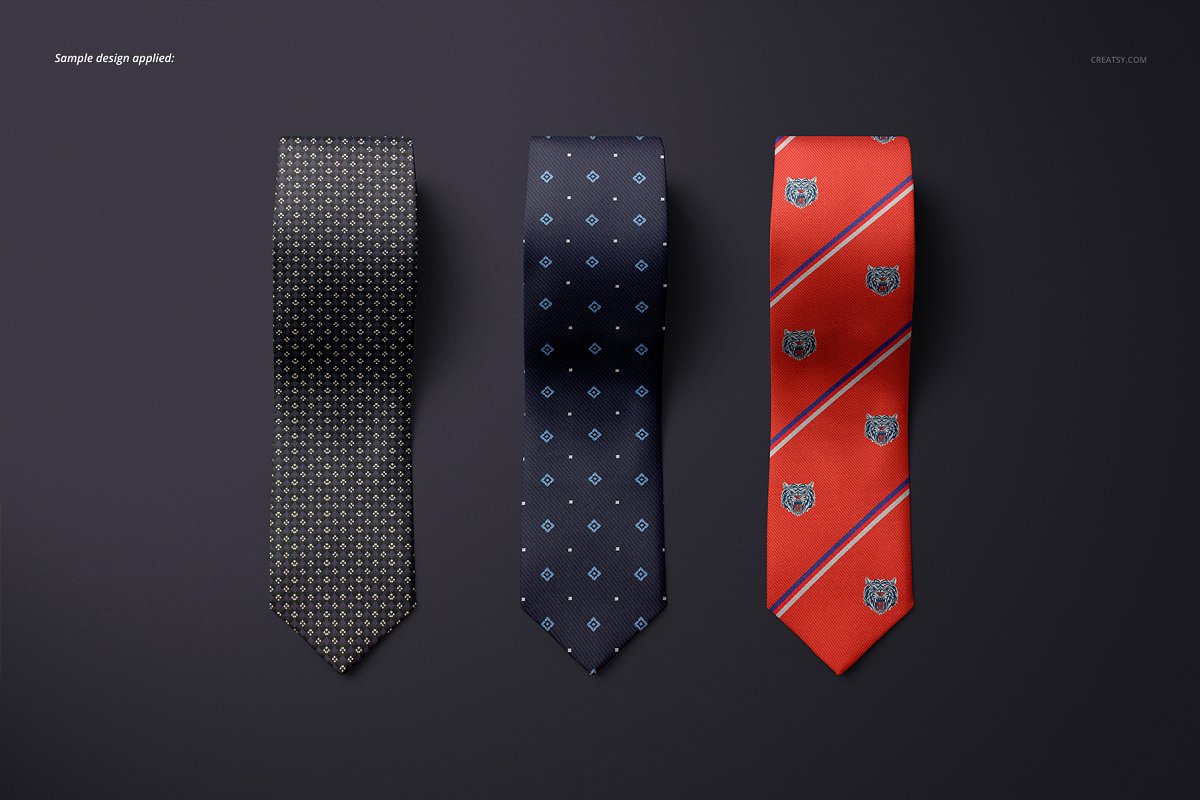 精美的多角度男士领带样机PSD模板 Gentelman Pack v.1: Tie Mockup Set_img_2