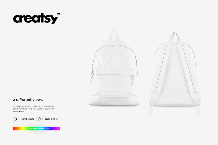 双肩背包样机套装PSD模板 Backpack Mockup Set_img_2