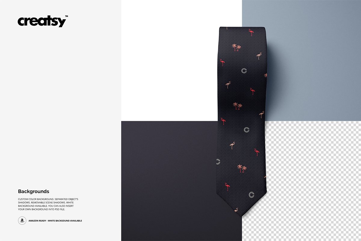 精美的多角度男士领带样机PSD模板 Gentelman Pack v.1: Tie Mockup Set_img_2