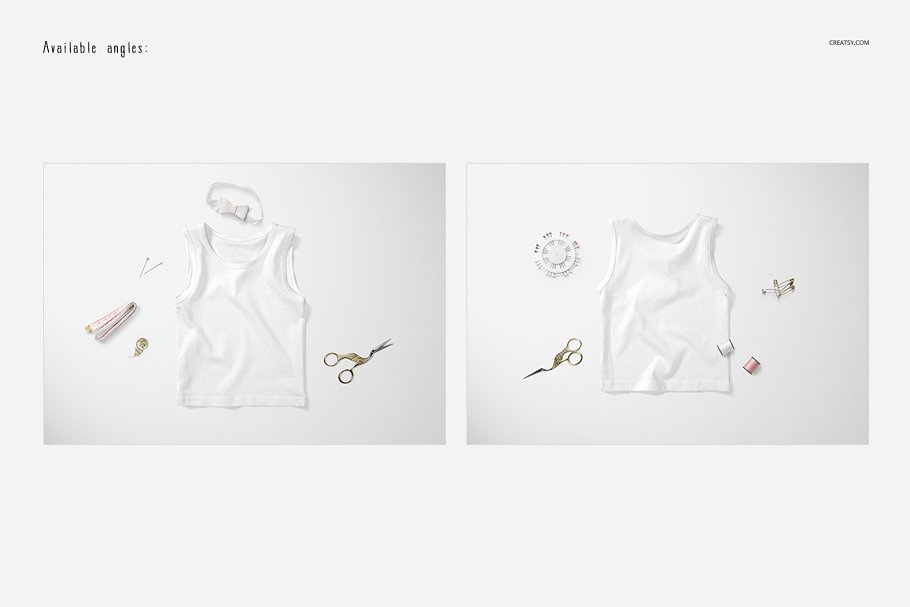 可爱的婴儿背心样机集 Baby Tank Top Mockup Set_img_2